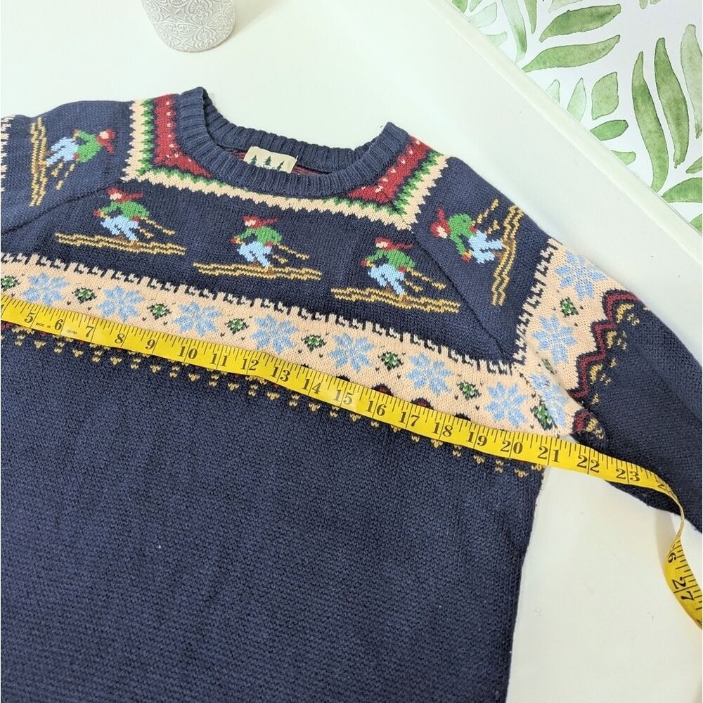 Kiel James Patrick Cozy Cabin Ski Winter Sweater Wool Navy Large Hit The Slopes - Picture 6 of 9